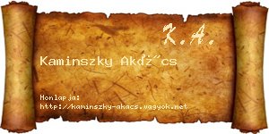 Kaminszky Akács névjegykártya